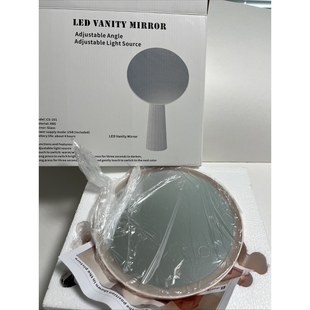 Yieach Vanity Mirror with Lights,8.3 Inch Table Top Makeup 2"L x 2"W, Pink